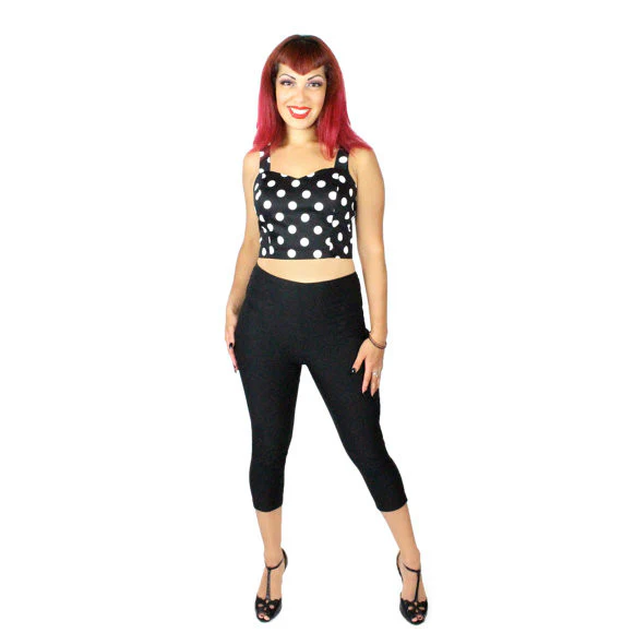 Classic Black High Waist Capri Pants - Image 4