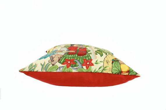 Frida In the Jungle Beige Pillow Cover - Upholstery Oxford Fabric - Image 4