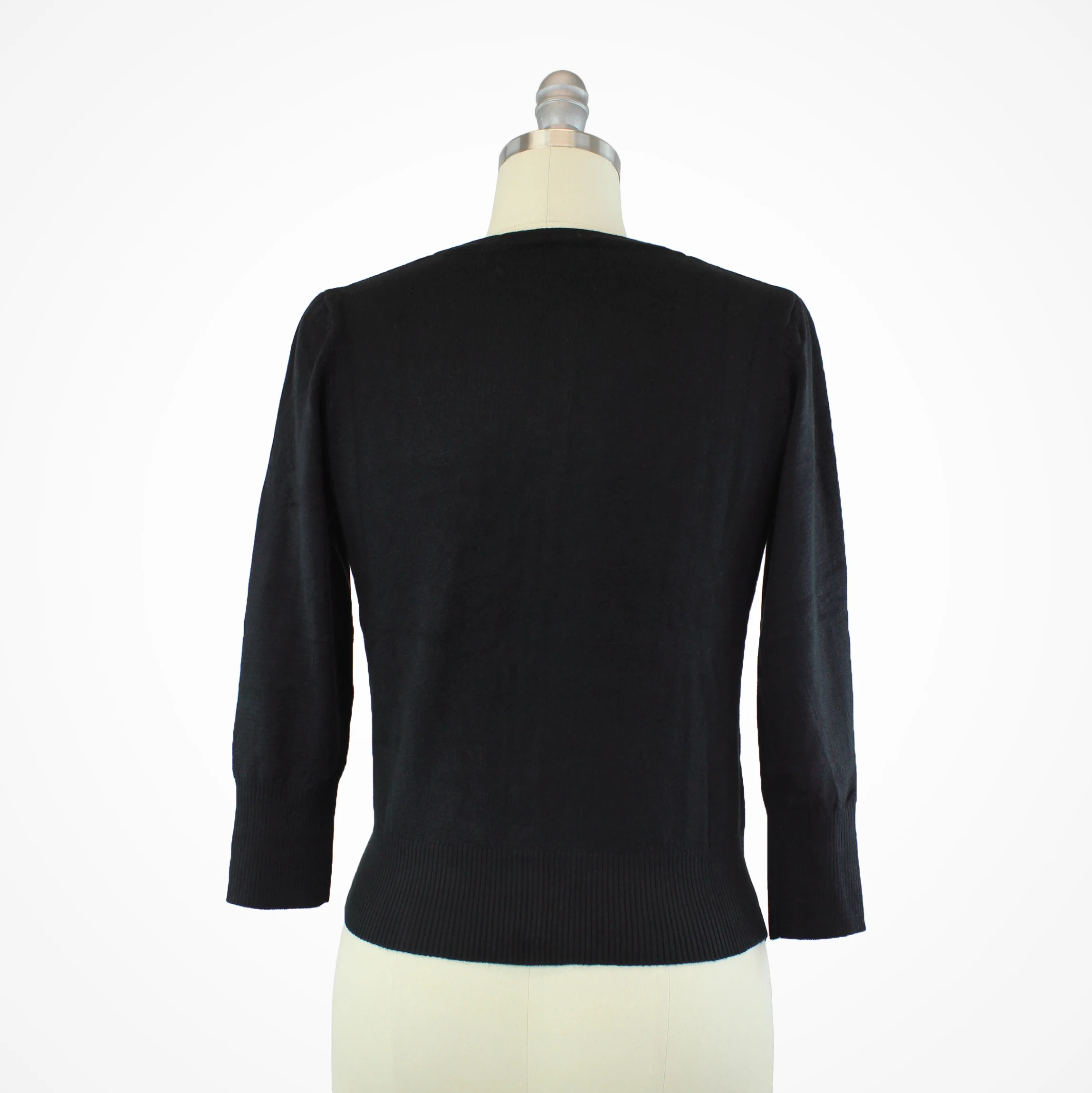 Long Sleeve Black Spiderweb Cardigan Sweater - Image 5