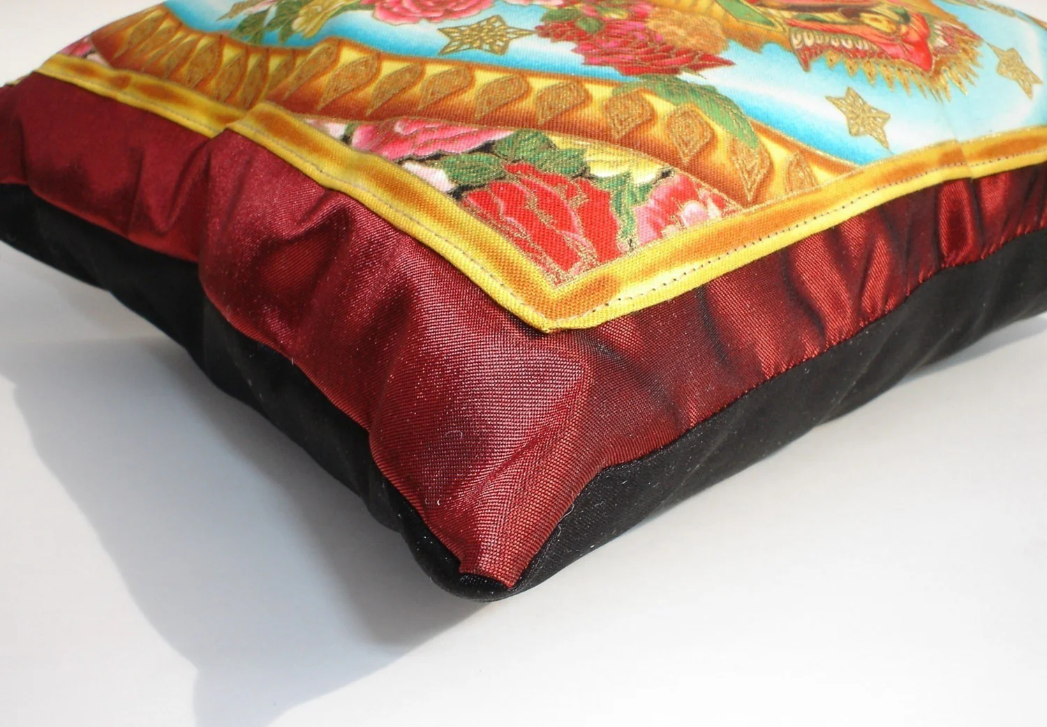 Mexican Virgin Mary Guadalupe Pink Roses Throw Pillow - Image 3