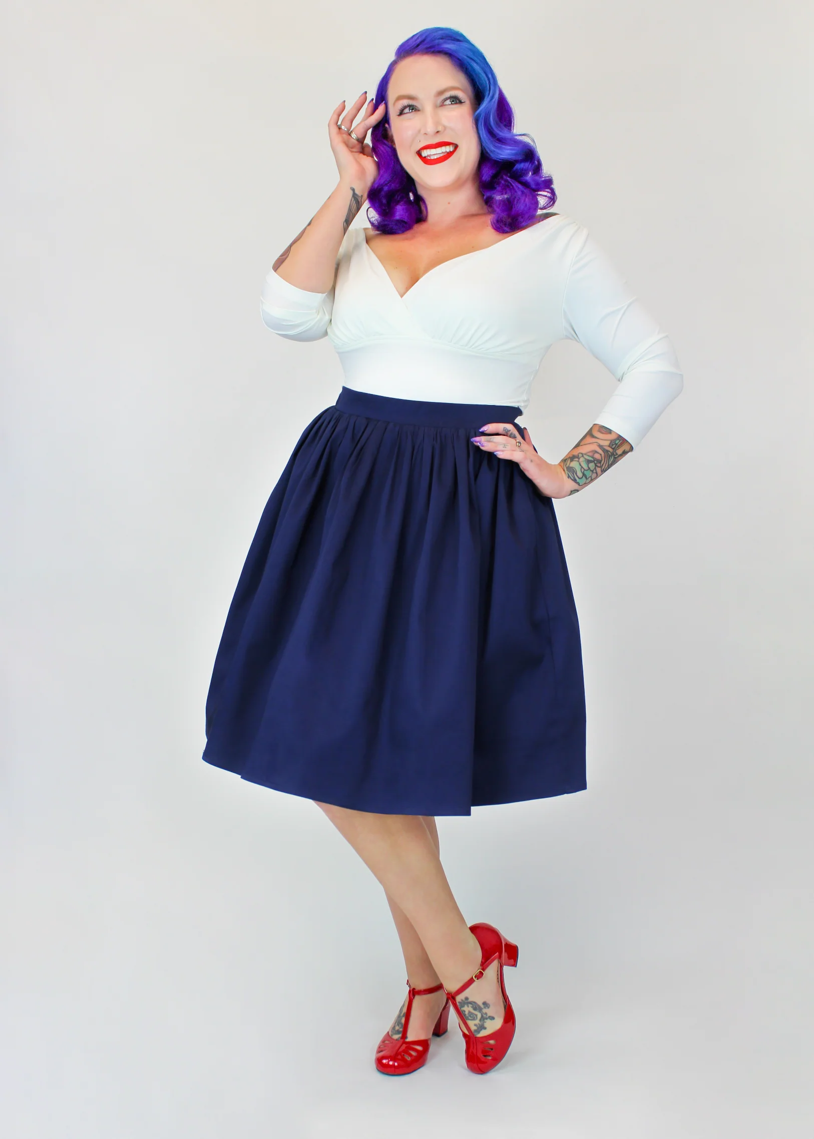 Nautical Anchor Blue Circle Skirt - Image 2