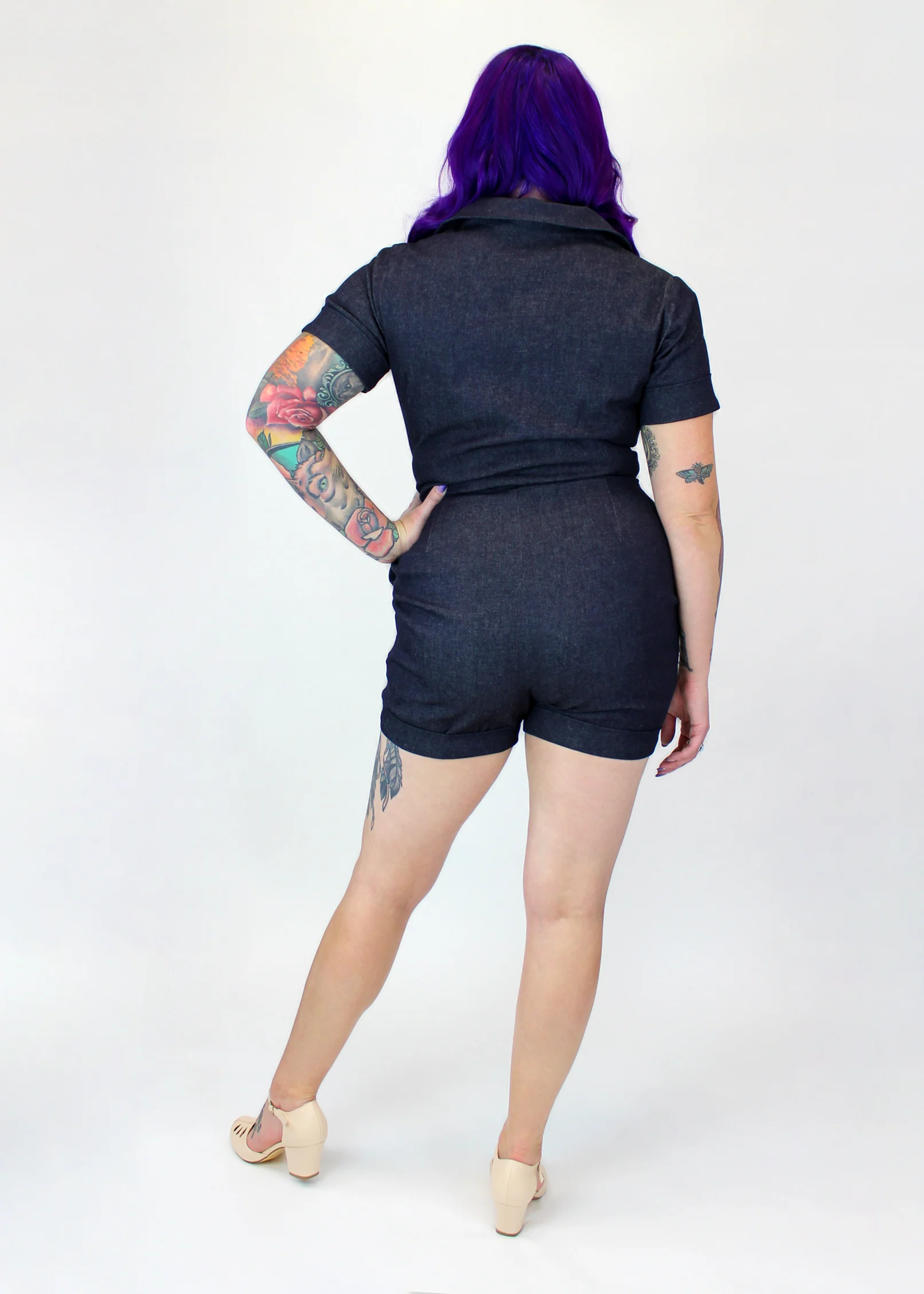 One Piece Denim Romper - Image 4