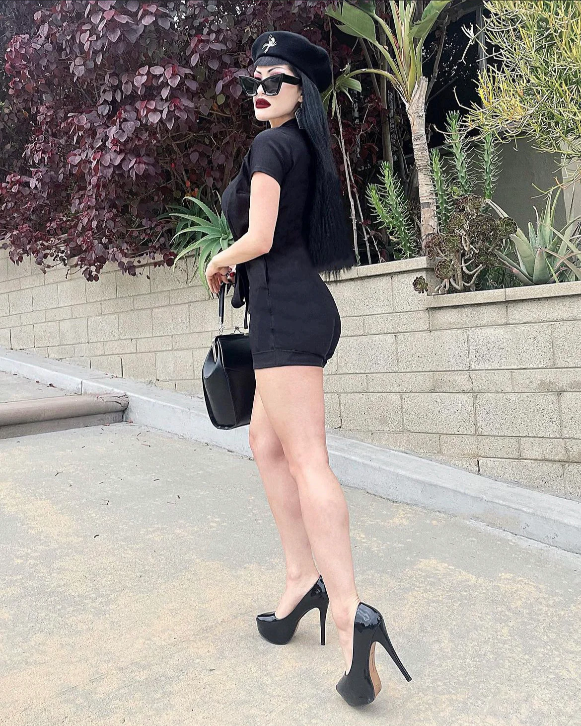 Spiderweb Stretchy Black Romper With Belt - Image 7
