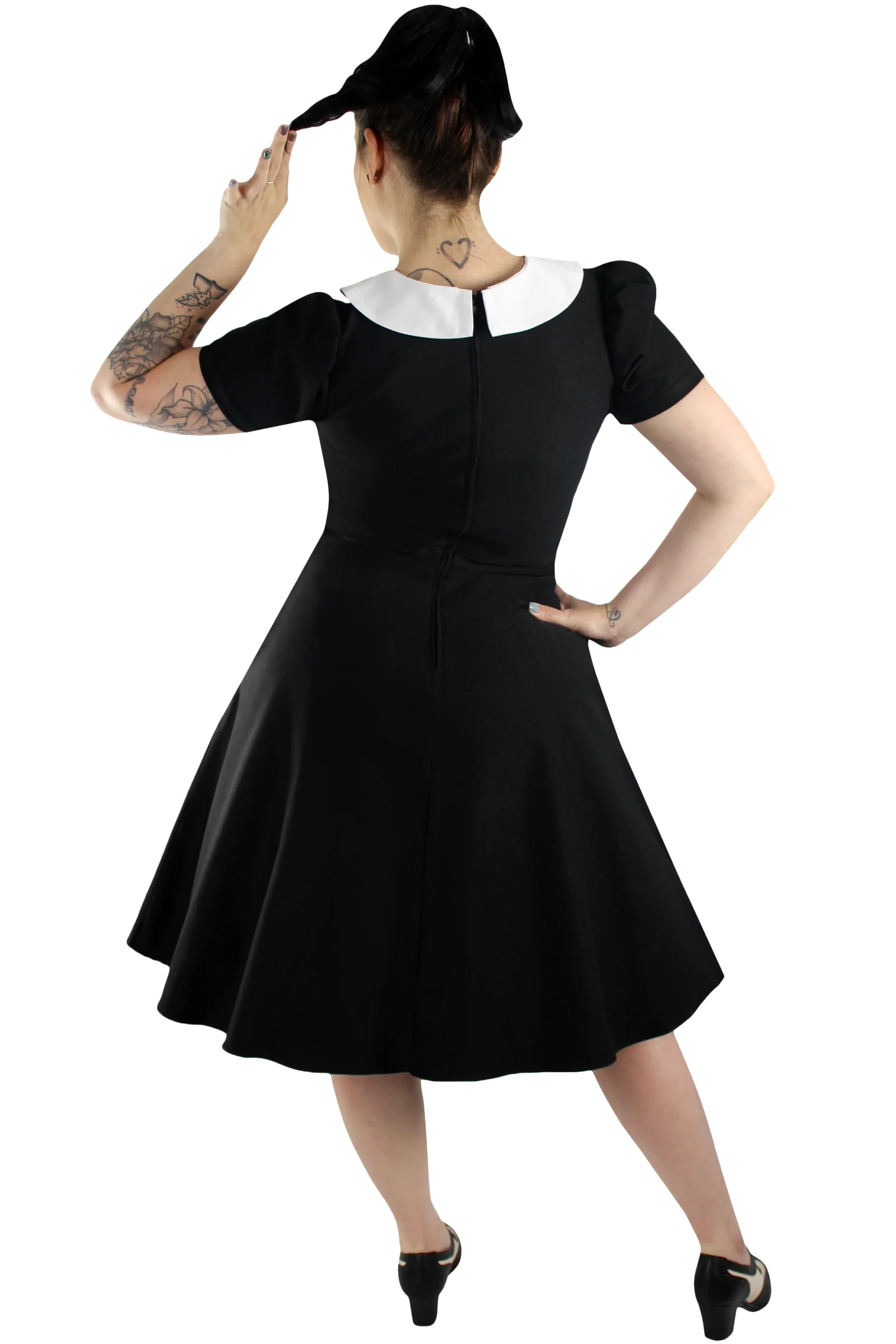 Wednesday Addams Circle Dress/ Pointy Collar - Image 3