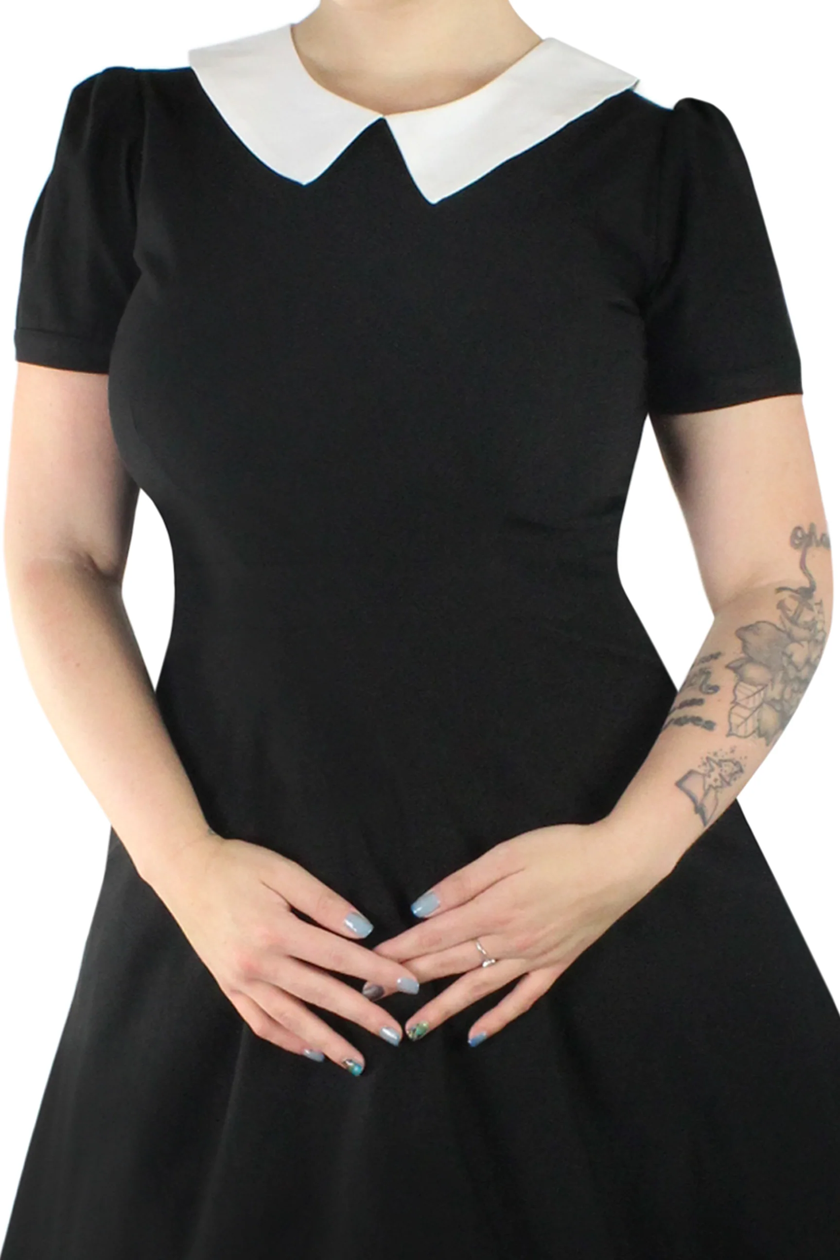 Wednesday Addams Circle Dress/ Pointy Collar - Image 4
