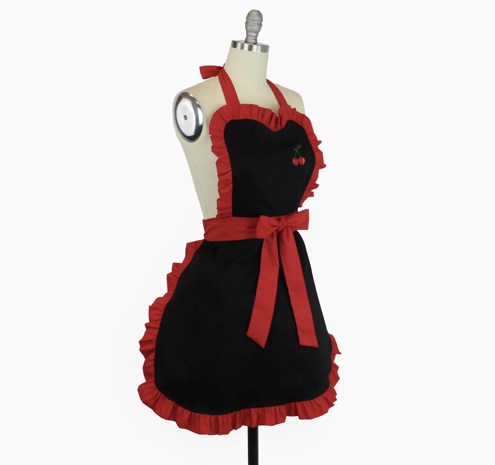 Retro Apron Vintage Inspired Embroidered Cherry Apron - Image 3