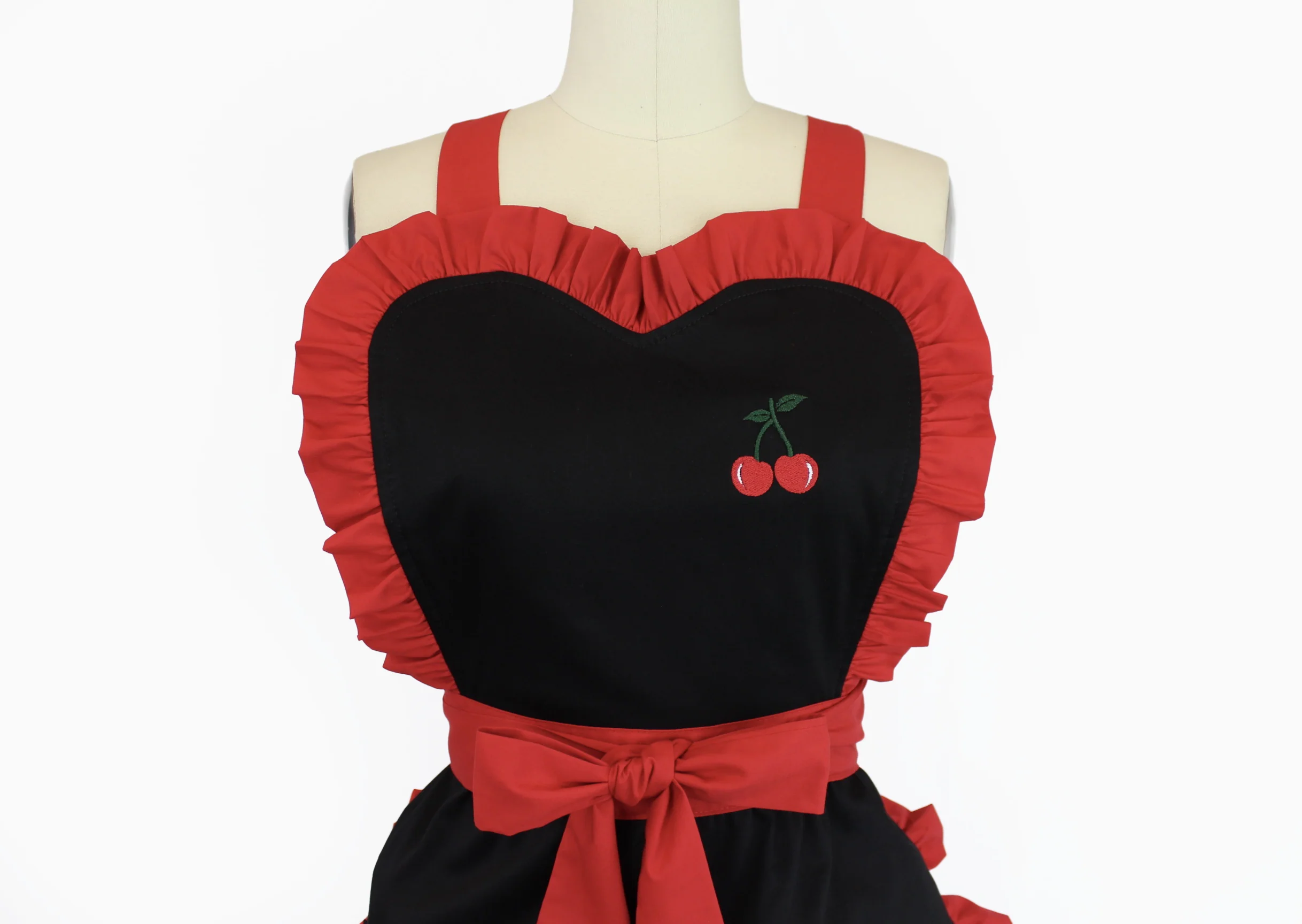 Retro Apron Vintage Inspired Embroidered Cherry Apron - Image 4