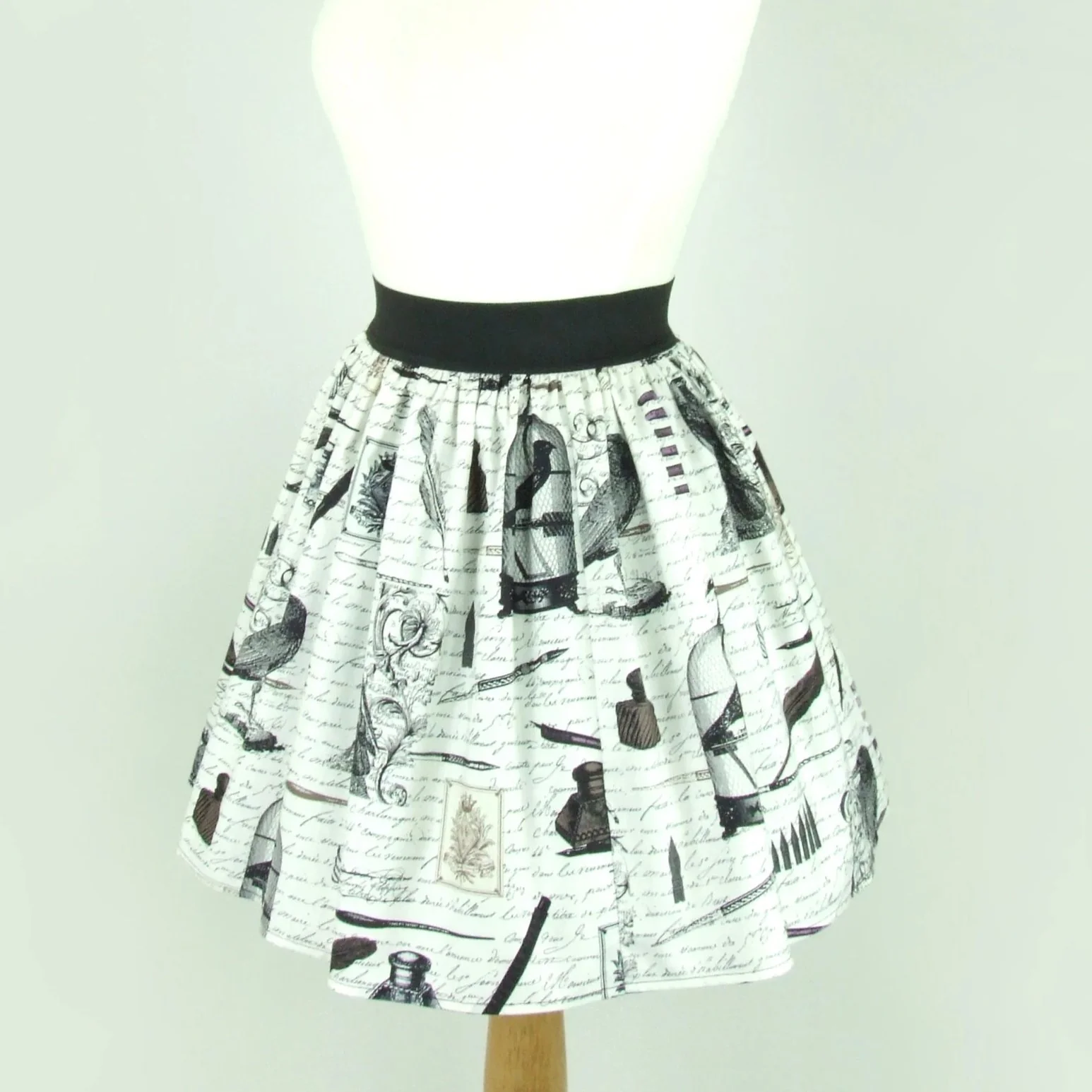 "Lindy" White Poetry Skirt - Image 3