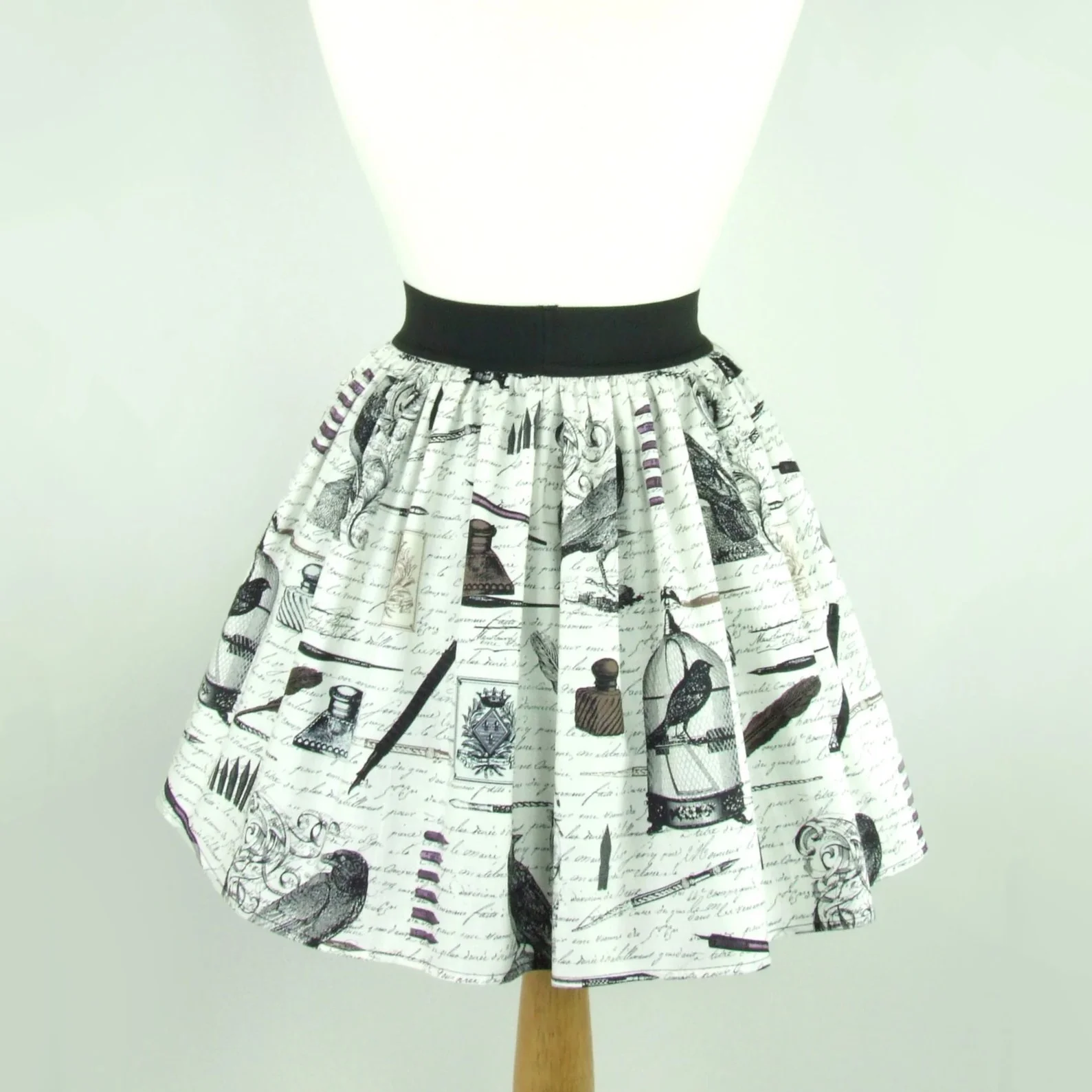 "Lindy" White Poetry Skirt - Image 4